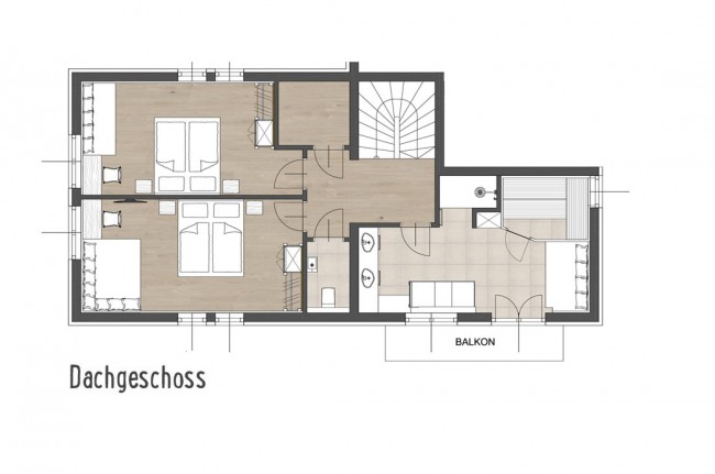 Skizze Appartementtyp Jagd 145 m² Dachgeschoß