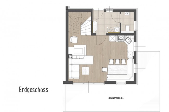 Skizze Appartementtyp Natur 85 m² Erdgeschoß