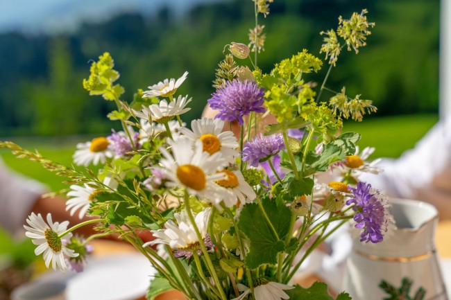 Romantischer Blumenstrauß von den Wiesen rund um das Almchalet